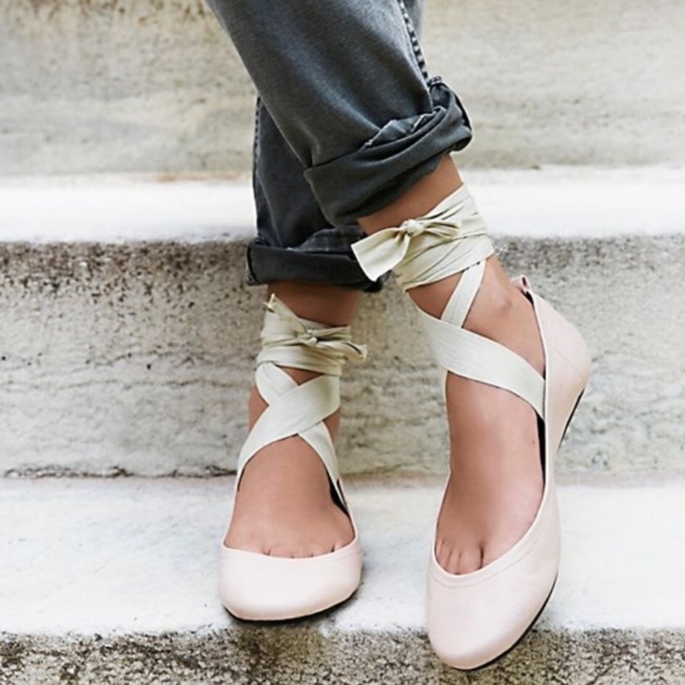 Free People Laced-Up Ballet Flats